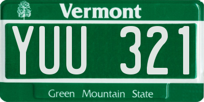 VT license plate YUU321