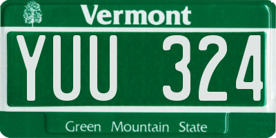 VT license plate YUU324