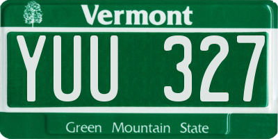VT license plate YUU327