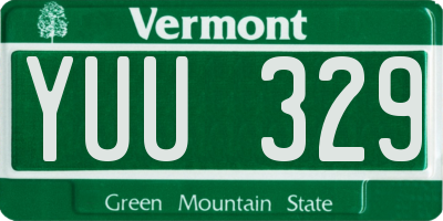 VT license plate YUU329