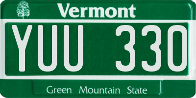 VT license plate YUU330