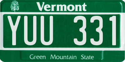 VT license plate YUU331
