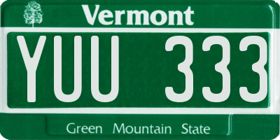 VT license plate YUU333
