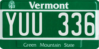 VT license plate YUU336