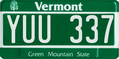 VT license plate YUU337