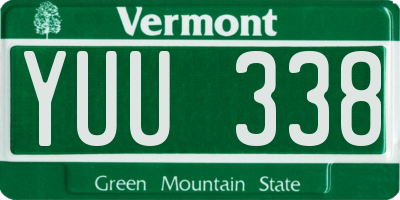 VT license plate YUU338