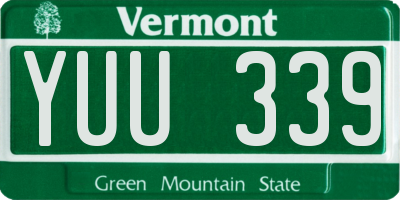 VT license plate YUU339