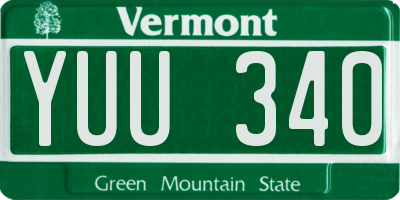 VT license plate YUU340