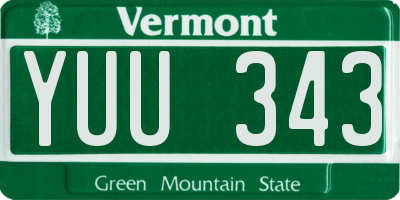 VT license plate YUU343