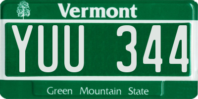 VT license plate YUU344