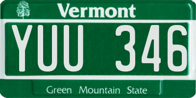 VT license plate YUU346