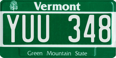 VT license plate YUU348
