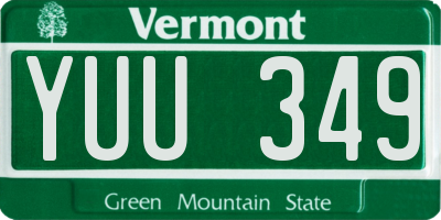 VT license plate YUU349