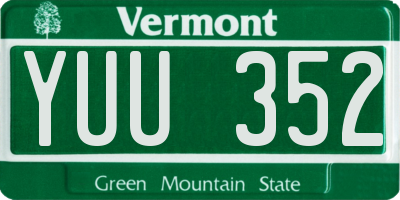 VT license plate YUU352