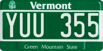 VT license plate YUU355