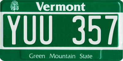 VT license plate YUU357