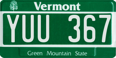 VT license plate YUU367