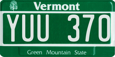 VT license plate YUU370
