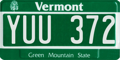 VT license plate YUU372