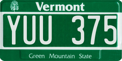 VT license plate YUU375