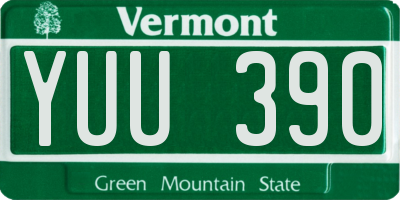 VT license plate YUU390