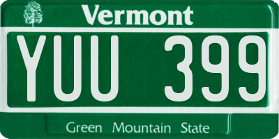 VT license plate YUU399