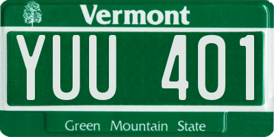 VT license plate YUU401