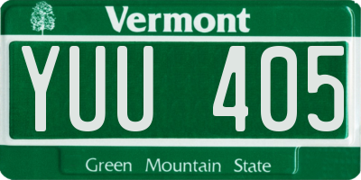 VT license plate YUU405