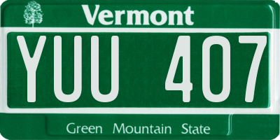 VT license plate YUU407