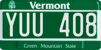 VT license plate YUU408