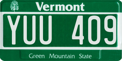 VT license plate YUU409