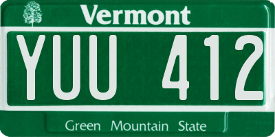 VT license plate YUU412