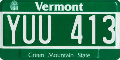 VT license plate YUU413