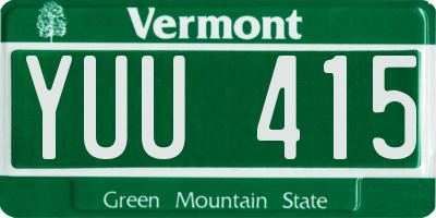 VT license plate YUU415
