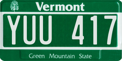 VT license plate YUU417