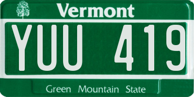 VT license plate YUU419