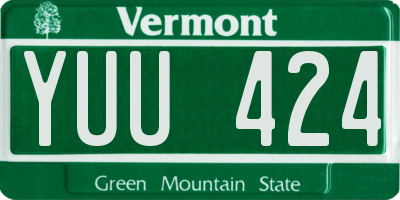 VT license plate YUU424