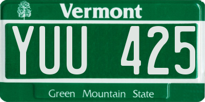 VT license plate YUU425