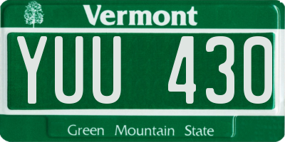 VT license plate YUU430
