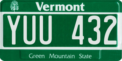VT license plate YUU432