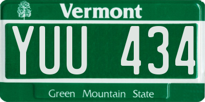 VT license plate YUU434