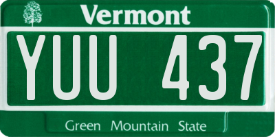 VT license plate YUU437