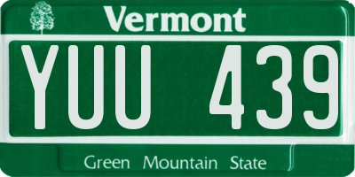 VT license plate YUU439