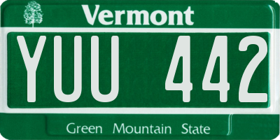 VT license plate YUU442