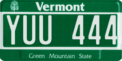 VT license plate YUU444