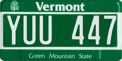 VT license plate YUU447