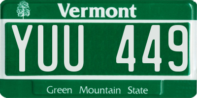 VT license plate YUU449