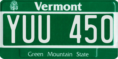 VT license plate YUU450