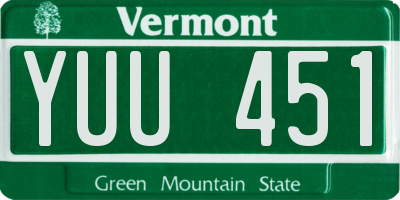 VT license plate YUU451