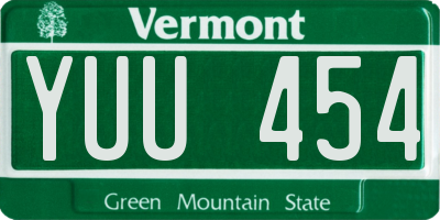 VT license plate YUU454